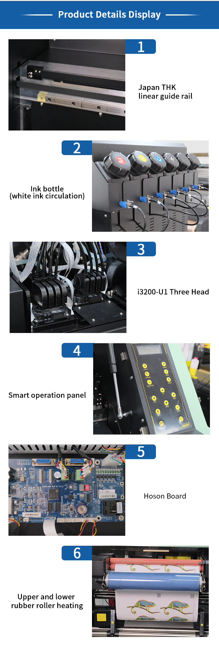 Dettaglio stampante UV dtf da 60 cm